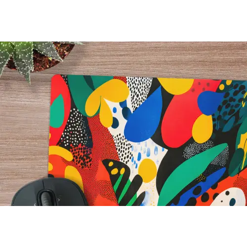 Abstract - Planten - Vormen - Kleurrijk muismat rubber klein -closeup