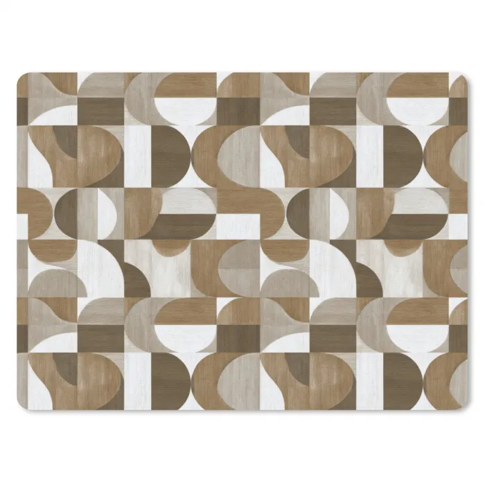 Abstract - Retro - Bruin muismat rubber klein 262 -3d