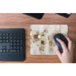Abstracte vierkanten - Aardetonen - Mistig muismat rubber klein -toetsenbord