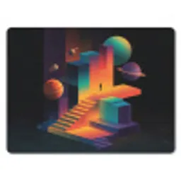 Abstract - Trappen - Mens - Planeten muismat rubber klein -3d