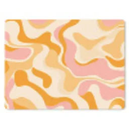 Abstract - Golvend - Oranje muismat rubber klein -3d
