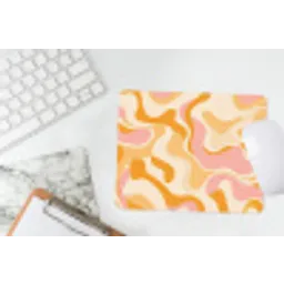Abstract - Golvend - Oranje muismat rubber klein -witbureau
