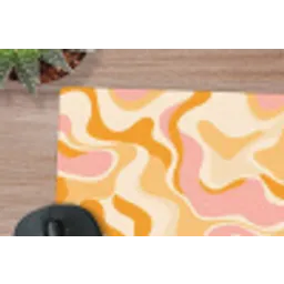 Abstract - Golvend - Oranje muismat rubber klein -closeup
