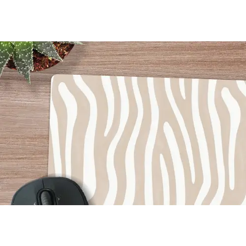 Abstract - Zebra - Beige muismat rubber klein 262 -closeup