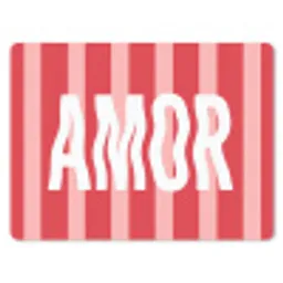 Amor - Strepen - Rood - Roze muismat rubber klein -3d