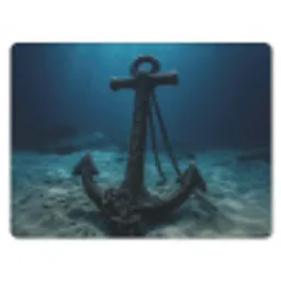 Anker - Ijzer - Zeebodem - Zand muismat rubber klein -3d