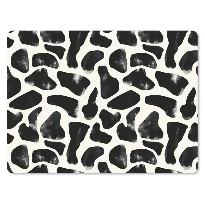 Dierenpatroon - Vlekken - Zwart - Wit muismat rubber klein 262 -3d