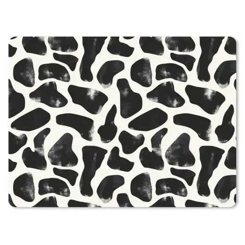 Dierenpatroon - Vlekken - Zwart - Wit muismat rubber klein 262 -3d