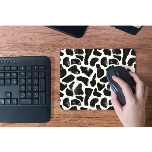 Dierenpatroon - Vlekken - Zwart - Wit muismat rubber klein 262 -toetsenbord