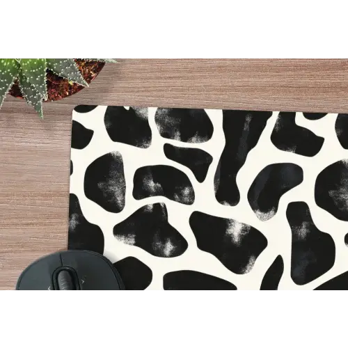 Dierenpatroon - Vlekken - Zwart - Wit muismat rubber klein 262 -closeup