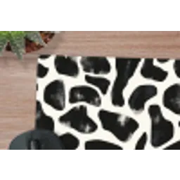 Dierenpatroon - Vlekken - Zwart - Wit muismat rubber klein 262 -closeup