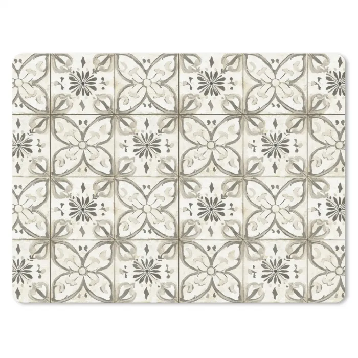 Antiek - Tegel - Beige muismat rubber klein 262 -3d