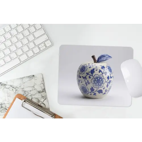 Appel - Blauw - Klassiek muismat rubber klein -witbureau