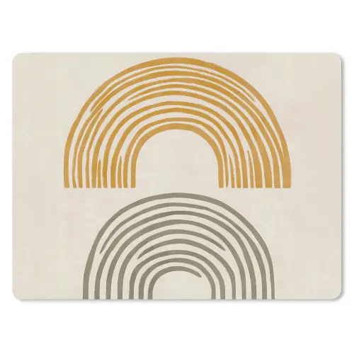 Bogen - Lijnen - Oranje - Minimalistisch muismat rubber klein -3d