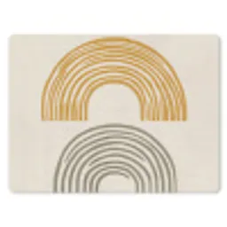 Bogen - Lijnen - Oranje - Minimalistisch muismat rubber klein -3d
