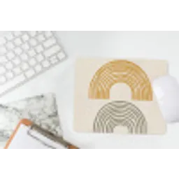Bogen - Lijnen - Oranje - Minimalistisch muismat rubber klein -witbureau
