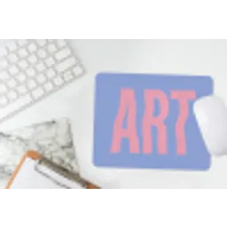 Art - Roze - Blauw muismat rubber klein -witbureau