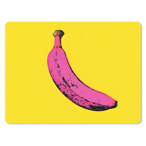 Banaan - Grafisch - Geel muismat rubber klein -3d