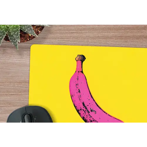 Banaan - Grafisch - Geel muismat rubber klein -closeup