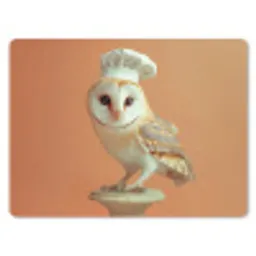 Kerkuil - Koksmuts - Oranje - Vogel muismat rubber klein -3d