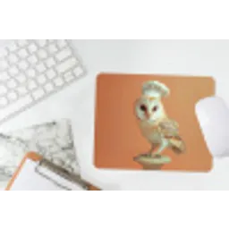 Kerkuil - Koksmuts - Oranje - Vogel muismat rubber klein -witbureau