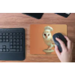 Kerkuil - Koksmuts - Oranje - Vogel muismat rubber klein -toetsenbord