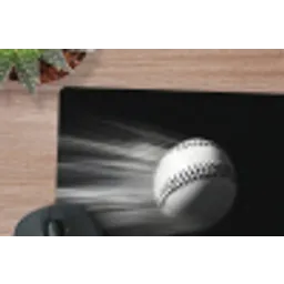 Honkbal - Wit - Vliegt muismat rubber klein -closeup