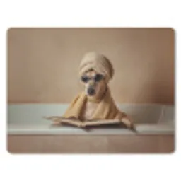 Bad - Hond - Boek - Zonnebril muismat rubber klein -3d
