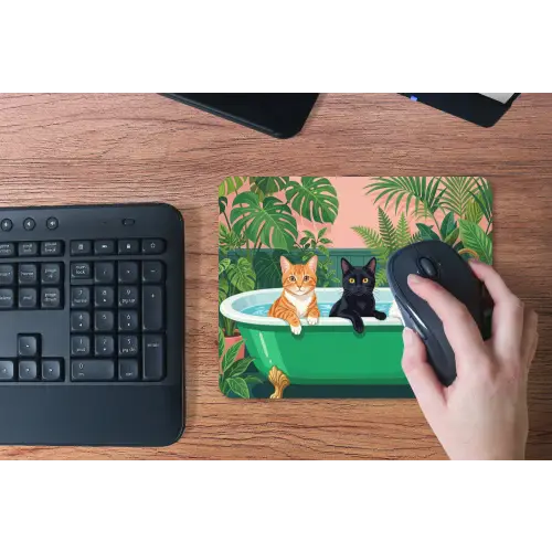 Badkamer - Kattenparade - Kleurrijk muismat rubber klein -toetsenbord