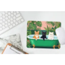 Badkamer - Kattenparade - Kleurrijk muismat rubber klein -witbureau