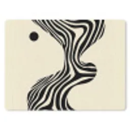 Beige - Lijnen - Golvend -  Abstract muismat rubber klein -3d