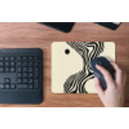 Beige - Lijnen - Golvend -  Abstract muismat rubber klein -toetsenbord