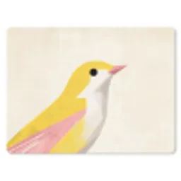 Vogel - Minimalistisch - Geel muismat rubber klein -3d