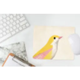 Vogel - Minimalistisch - Geel muismat rubber klein -witbureau