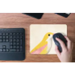 Vogel - Minimalistisch - Geel muismat rubber klein -toetsenbord