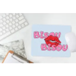 Bisou - Blauw - Roze - Lippen muismat rubber klein -witbureau