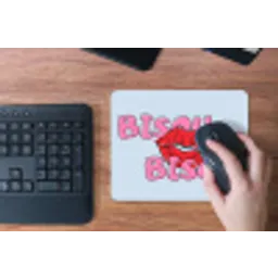 Bisou - Blauw - Roze - Lippen muismat rubber klein -toetsenbord