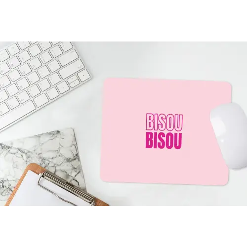 Bisou - Roze - Minimalistisch muismat rubber klein -witbureau