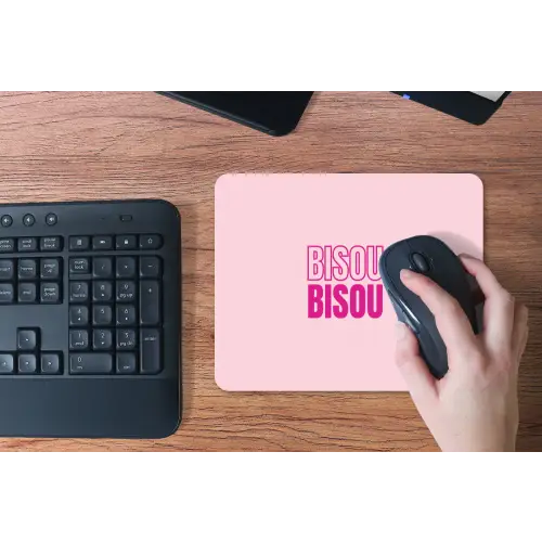 Bisou - Roze - Minimalistisch muismat rubber klein -toetsenbord