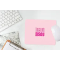 Bisou - Roze - Minimalistisch muismat rubber klein -witbureau