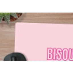 Bisou - Roze - Minimalistisch muismat rubber klein -closeup