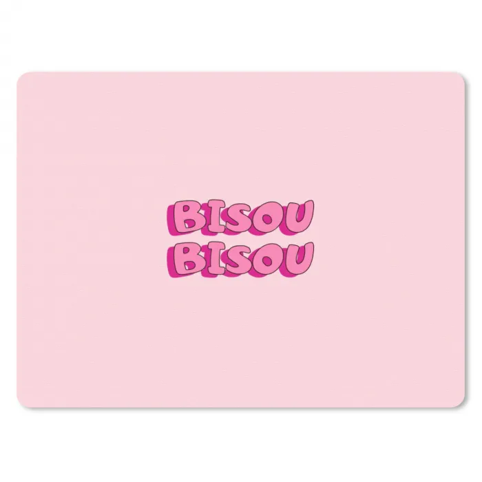 Bisou - Roze - Schaduw muismat rubber klein -3d