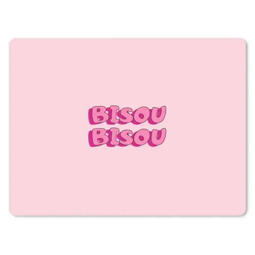 Bisou - Roze - Schaduw muismat rubber klein -3d