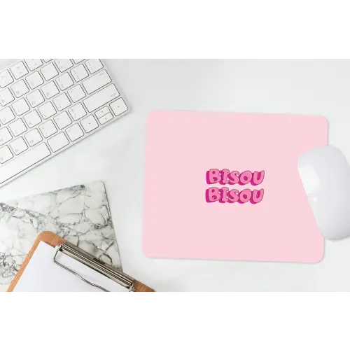 Bisou - Roze - Schaduw muismat rubber klein -witbureau
