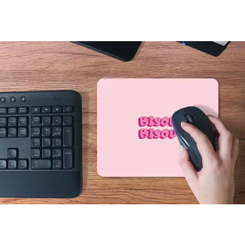 Bisou - Roze - Schaduw muismat rubber klein -toetsenbord