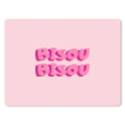Bisou - Roze - Dikke letters muismat rubber klein -3d