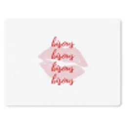Bisous - Lip - Wit - Rood muismat rubber klein -3d