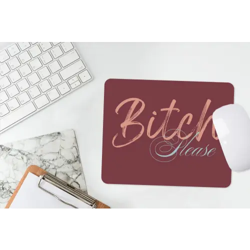Bitch please - Rood - Blauw muismat rubber klein -witbureau