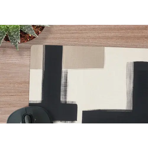 Zwart - Abstract - Japandi muismat rubber klein -closeup