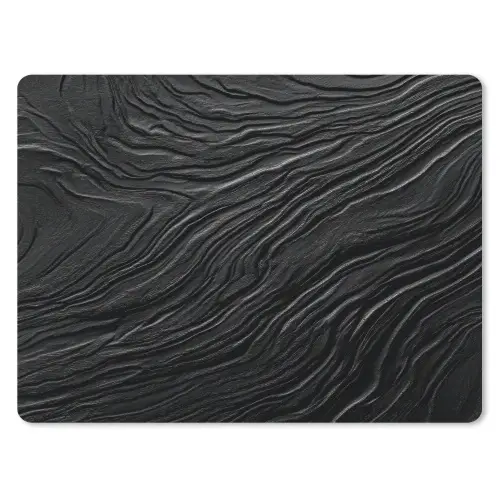 Zwart - Abstract - Hout muismat rubber klein -3d